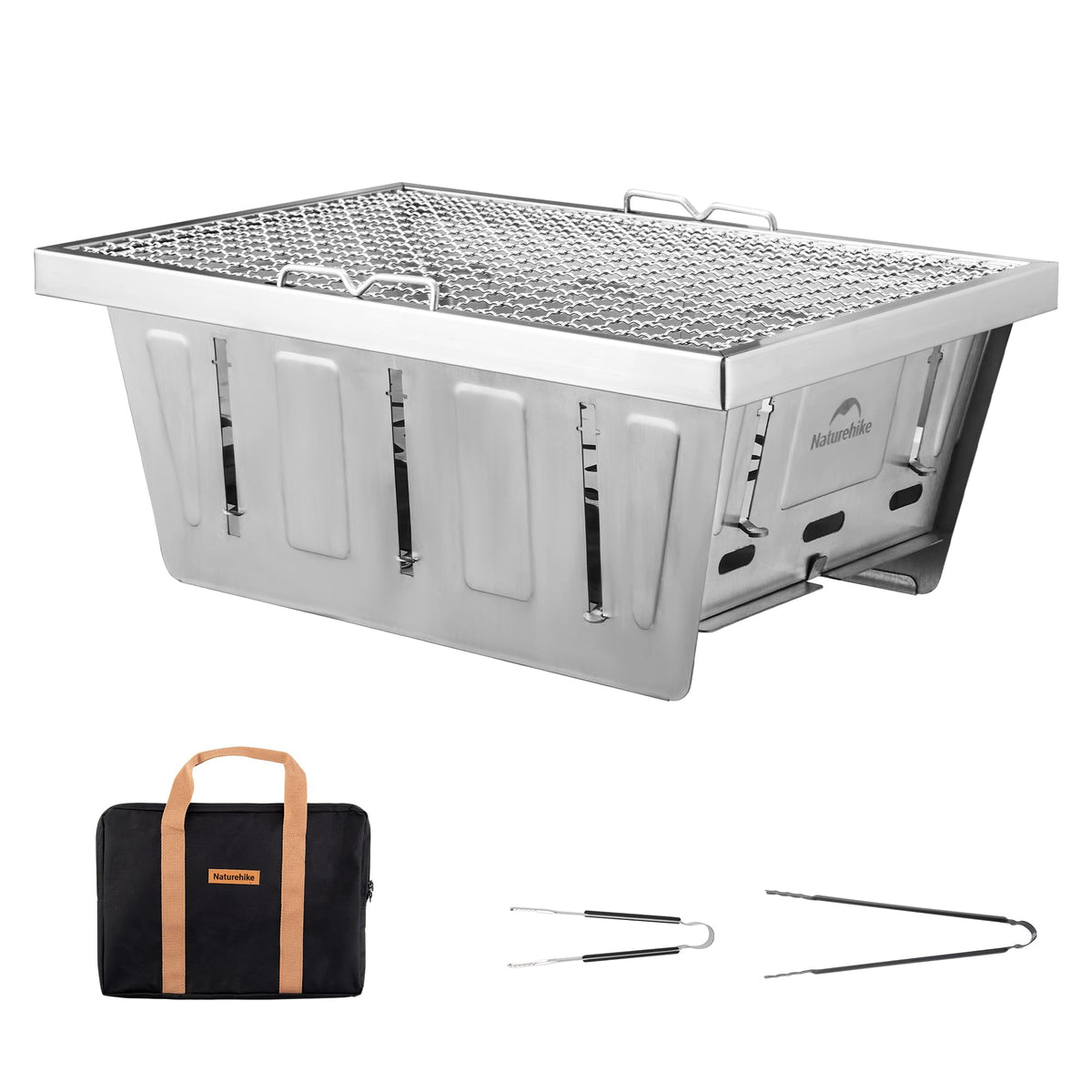 Naturehike Camping Charcoal Grill for IGT Table, Folding Barbecue Grill with Ton