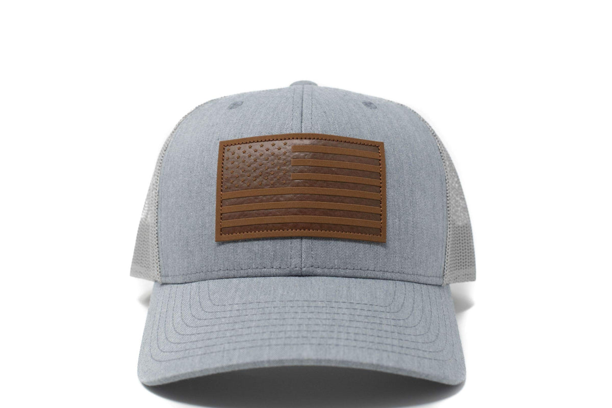 13 STRIPES American Flag Hat – Leather Patch Mesh Back American Flag Snapback Ha