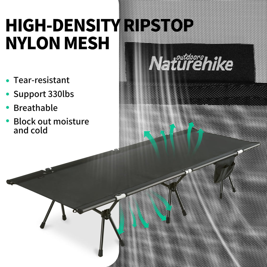 Naturehike WildField Height Adjustable Camping Cot, Ultralight Folding Camp Cot,, view 5