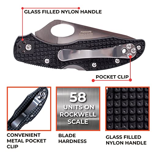 Firebird GANZO F759MS-BK Serrated Blade Pocket Folding Knife 440C, view 2