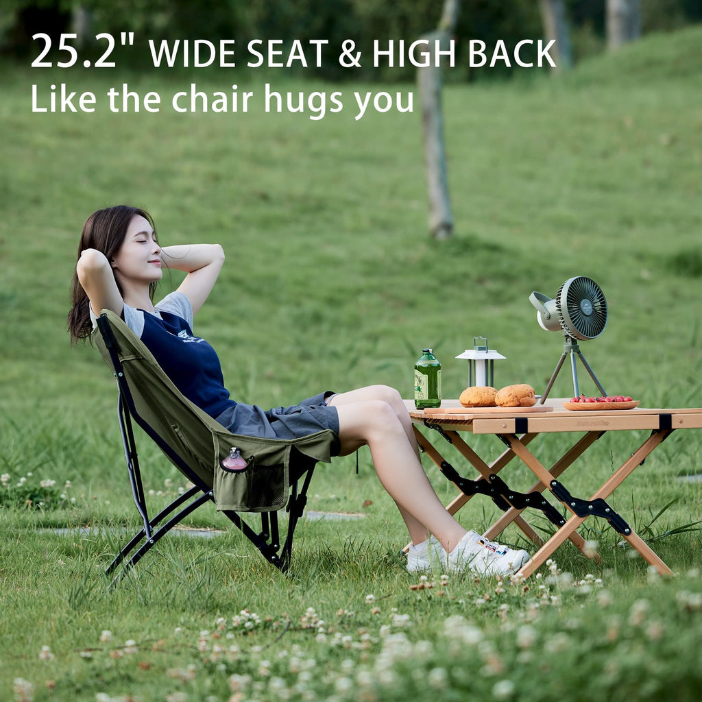 Naturehike Folding Camping Chair, 310lbs Capacity, Oversize Heavy Duty Lawn Chai, view 4