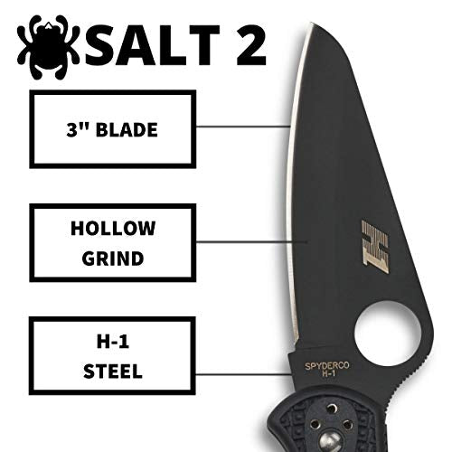 Spyderco Salt 2 Lightweight Knife with 3" H-1