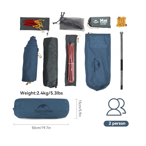 Naturehike Mongar 2 Person Backpacking Tent 3 Season Camping Ultralight Lightwei