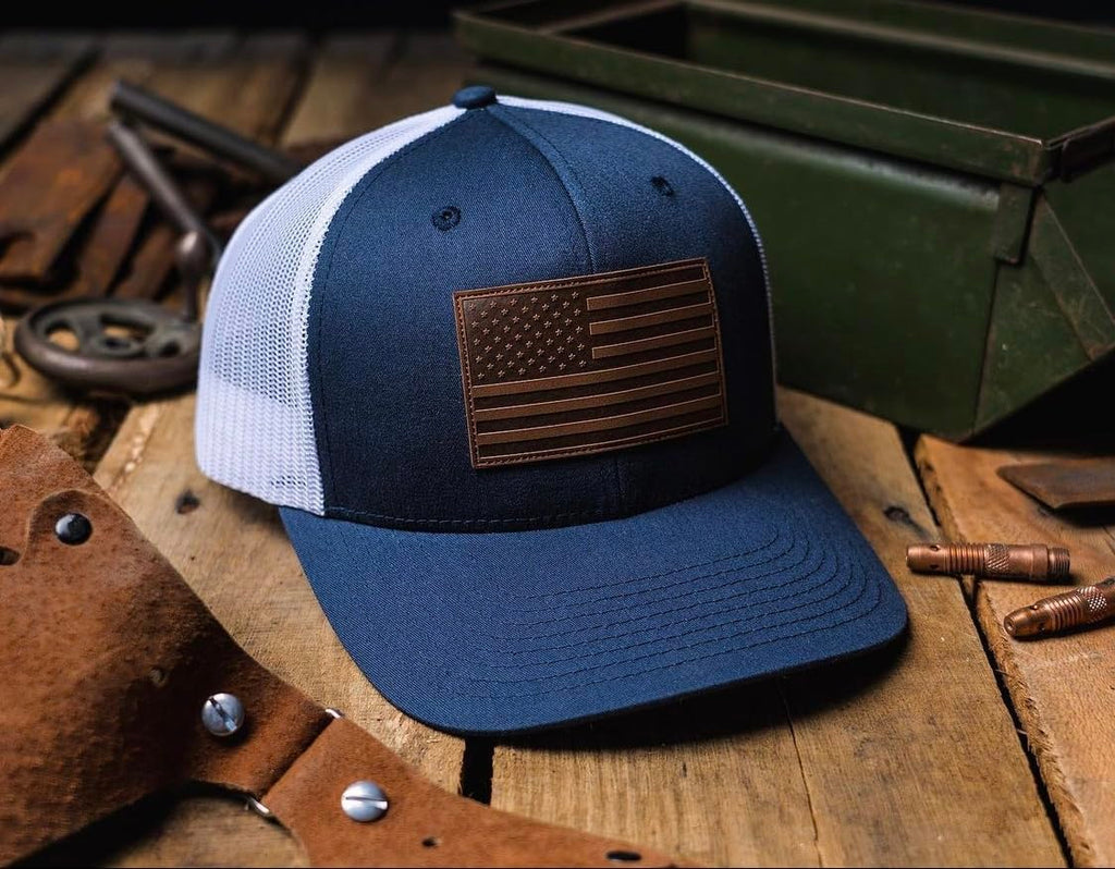 13 STRIPES American Flag Hat – Leather Patch Mesh Back Snapback Hat for Men & Wo, view 2