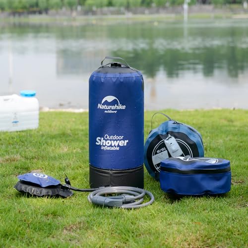 Naturehike 11L Portable Camping Shower Bag, Camp Shower Bag with On-Off Switchab