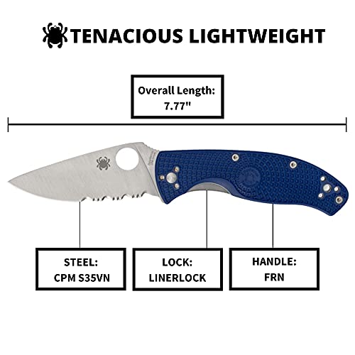 Spyderco Tenacious Lightweight Folding Utility Pocket Knife with 3.39"