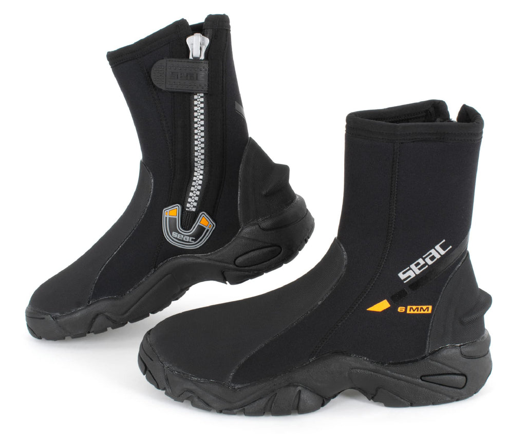 SEAC Pro HD 6mm Neoprene Wetsuit Boots with Side Zipper, XX-Small