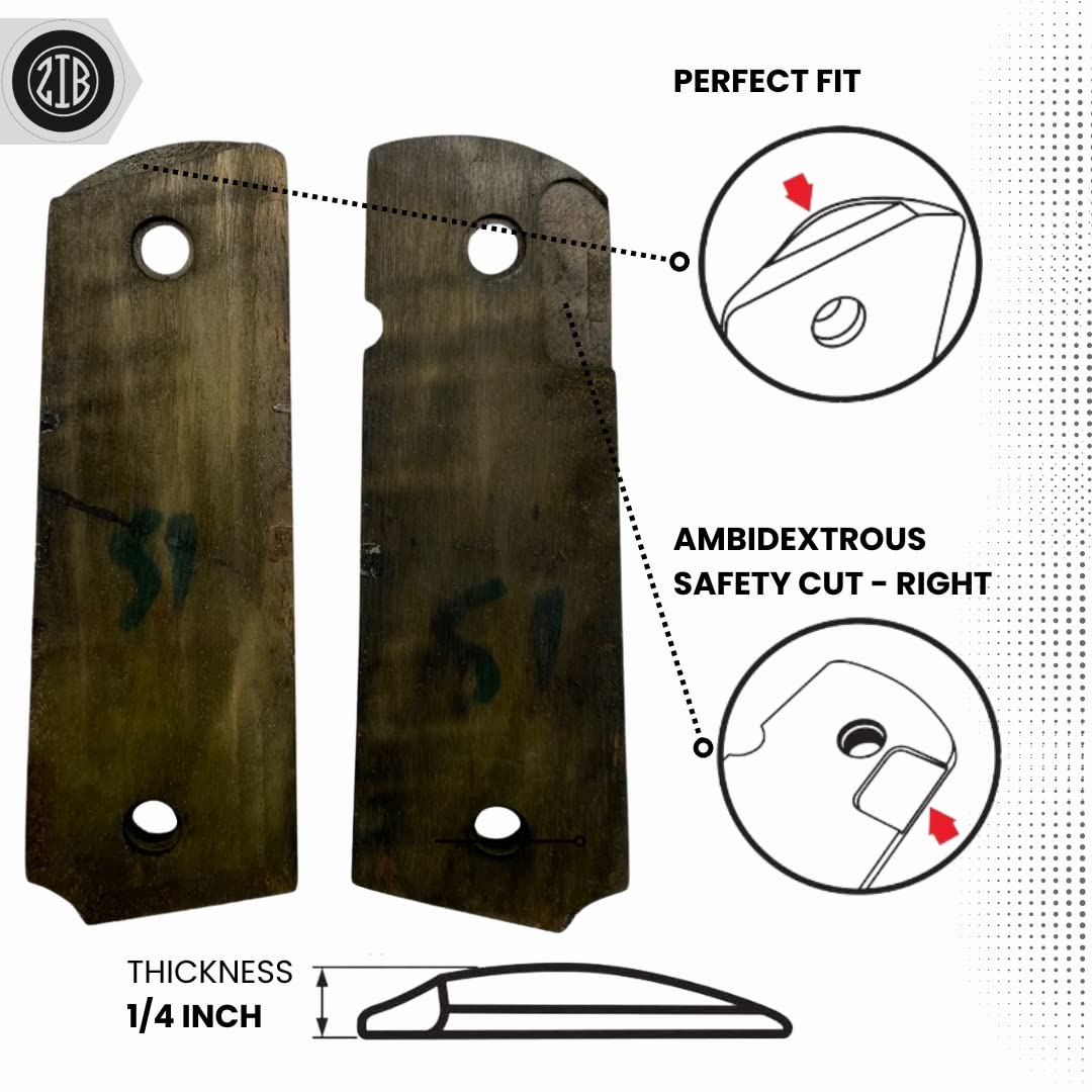 Zib Grips 1911 Original Series US Logo Wooden 1911 Grips