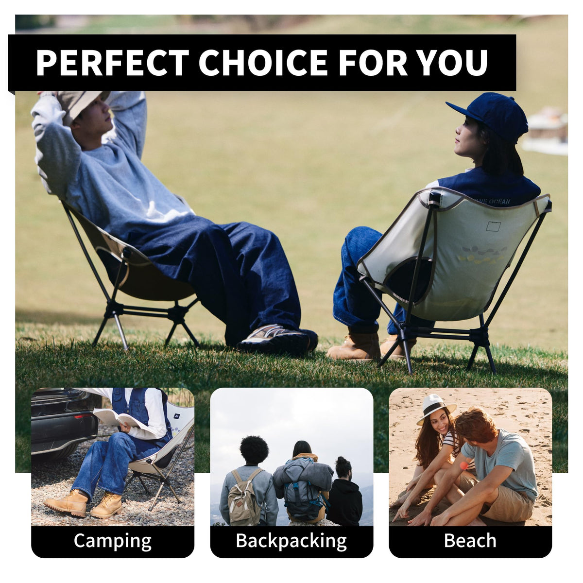 Naturehike Portable Camping Chair, Compact Backpacking Chair with Storage Bag, S