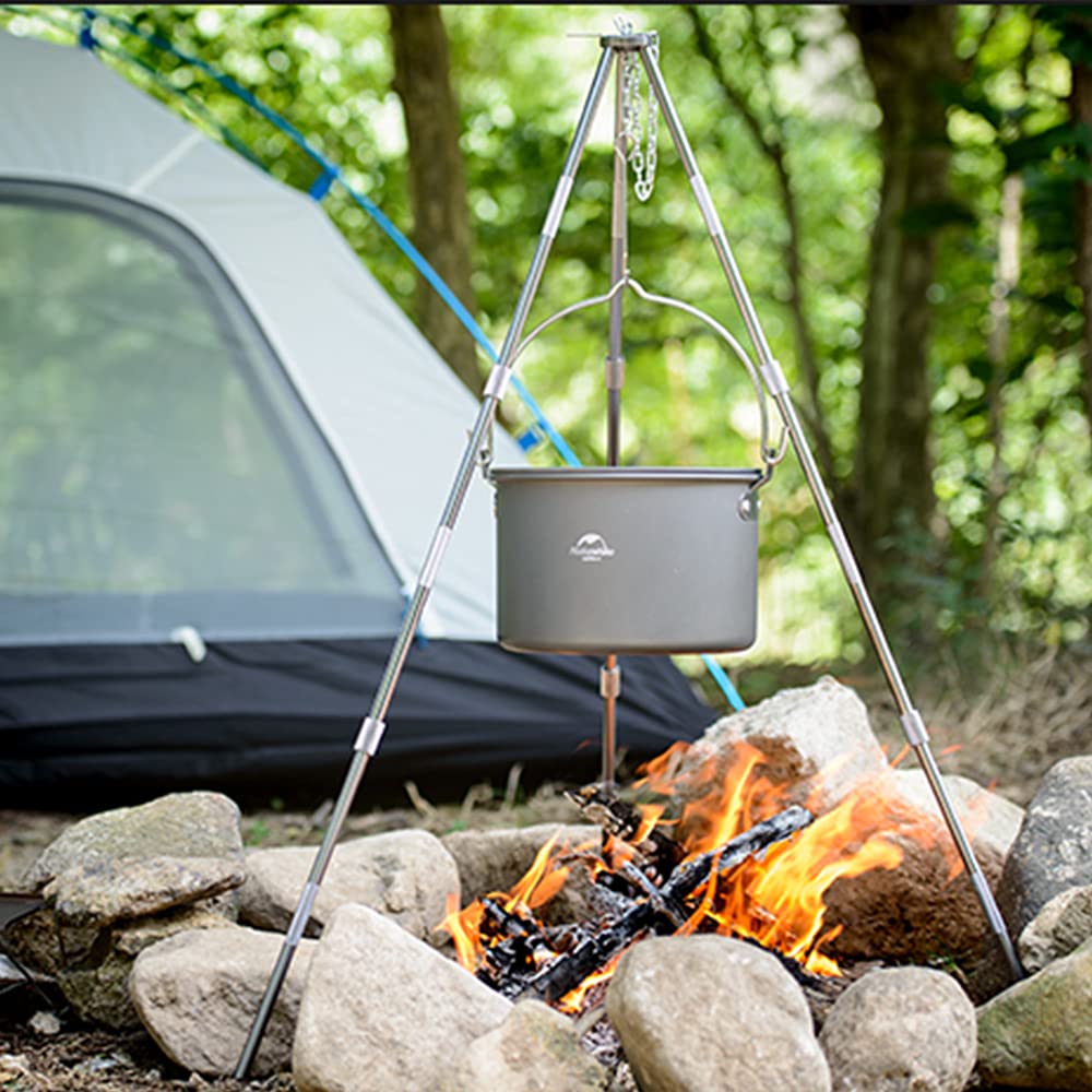 Naturehike 4-6 Person Aluminum Hanging Pot, Portable Camping Pot with Lid, 4.2 Q