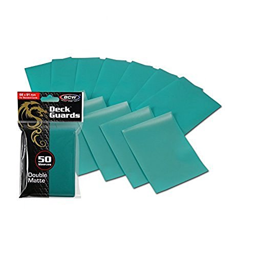 300 Premium Teal Double Matte Deck Guard Sleeve Protectors for Gaming Cards