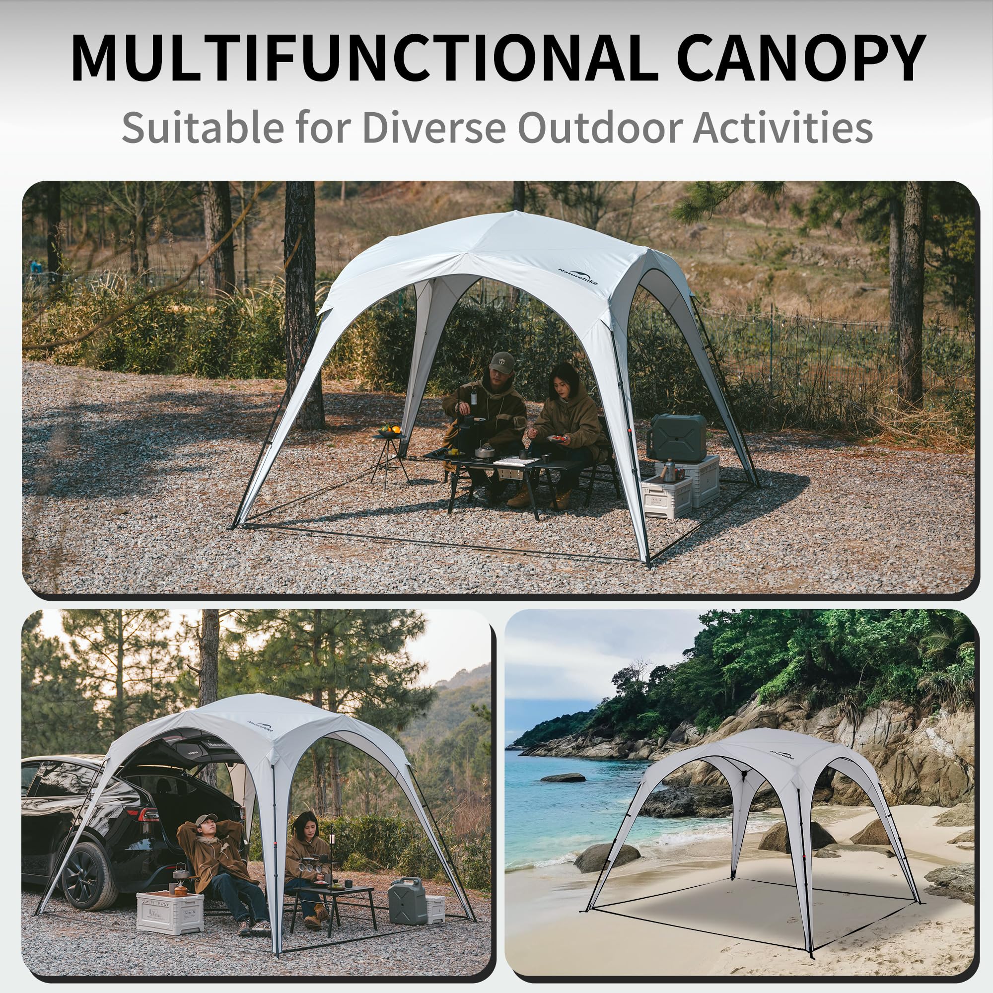 Naturehike Canopy Tent 10 x 10, 60S Easy Setup Instant Pop up Tent, Camping Sun