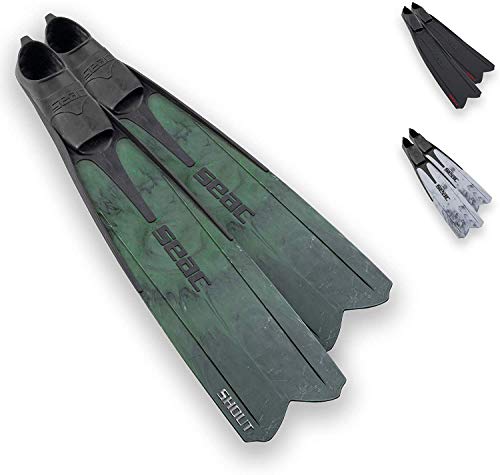 SEAC Shout Adult Long Fins for Scuba Diving, Freediving and Spearfishing, Camo G