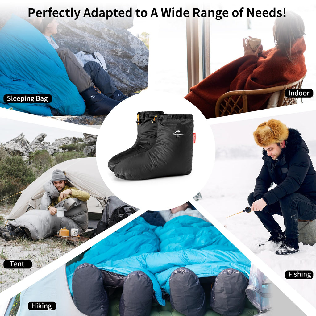 Naturehike Down Booties for Men Women,Camping Foot Warmer,Ultralight Winter Warm, view 8