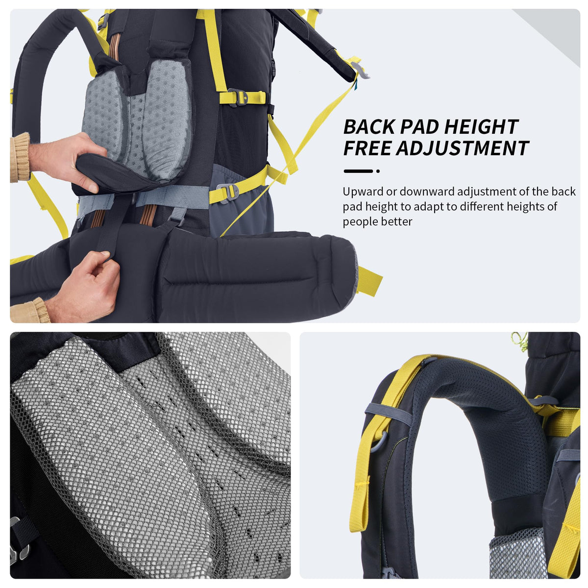 Naturehike 55L Internal Frame Backpack, Travel backpack, Backpacking backpack, f