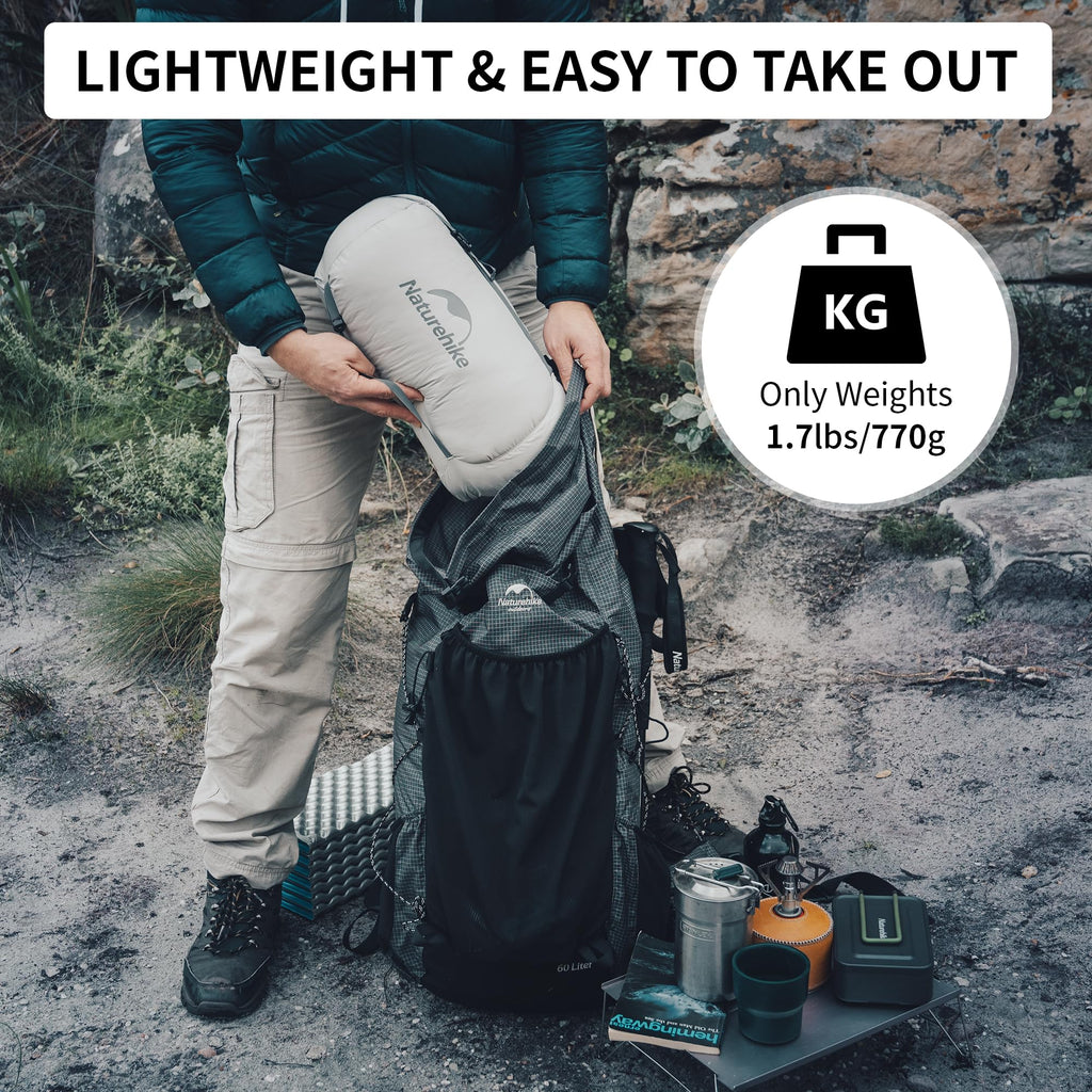 Naturehike 0 Degree Ultralight Down Sleeping Bag Quilt 27 oz., 750FP Lightweight, view 5