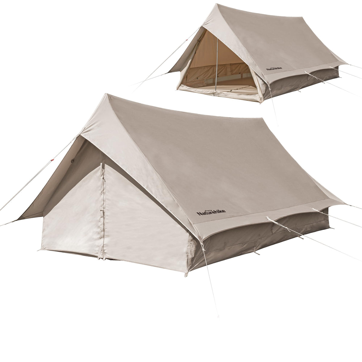 Naturehike Extend 2 Person Canvas Tent, Breathable 4 Season Tent, Glamping Cotto