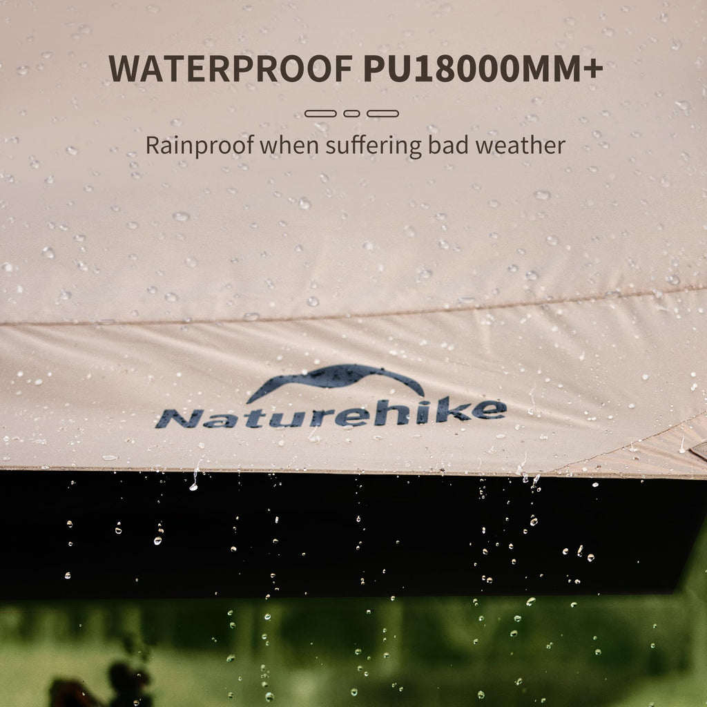 Naturehike Cloud Skies Camping Tent Tarp with Poles, Waterproof PU 18000mm+ Rain, view 3