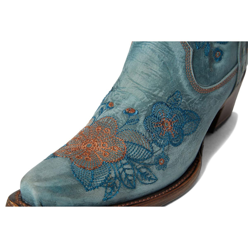 CORRAL LD BLUE JEAN FLOWERED EMBROIDERY ANKLE BOOT, Size: 7, Width: M (L5874-M-7, view 6