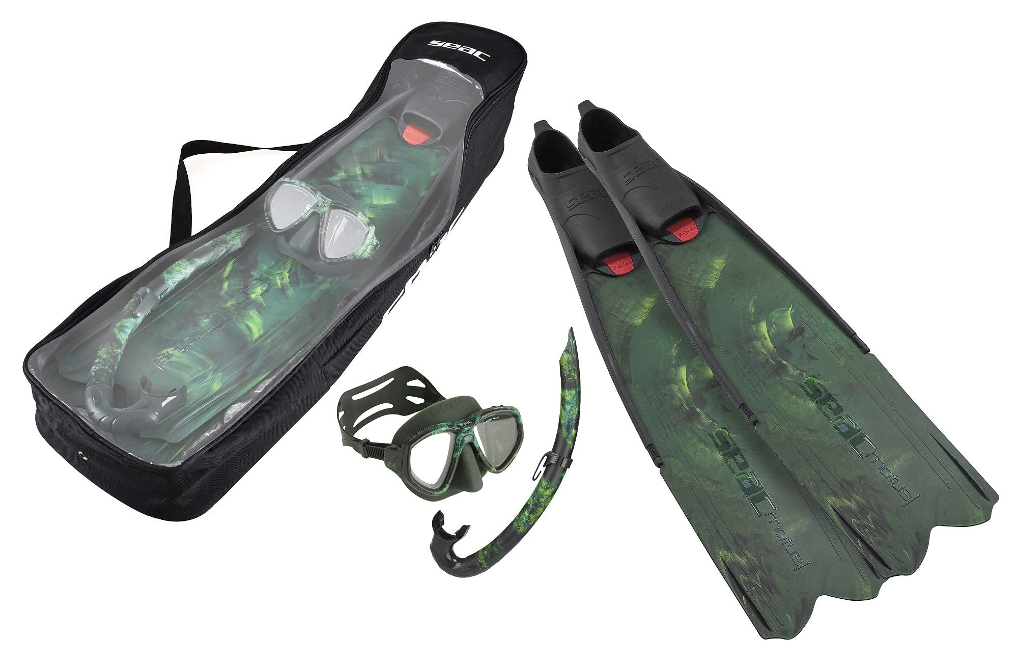SEAC Motus Tris Freediving and Spearfishing Set Motus Long fins One Diving mask