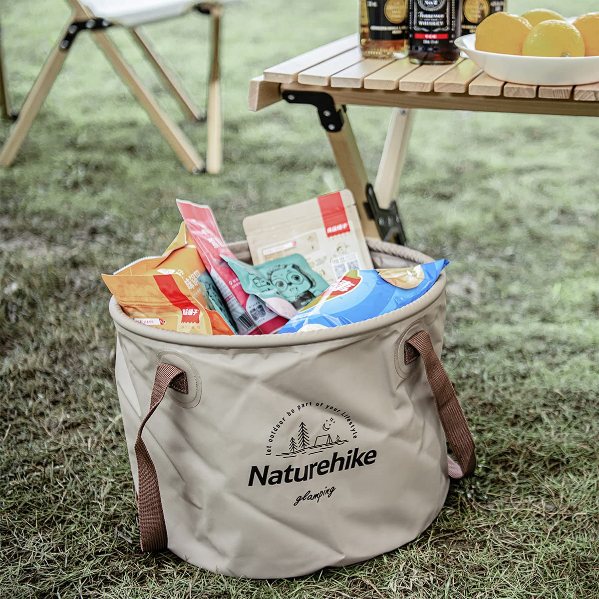 Naturehike Collapsible Bucket, Folding Bucket Wash Basin with Handle, Portable W