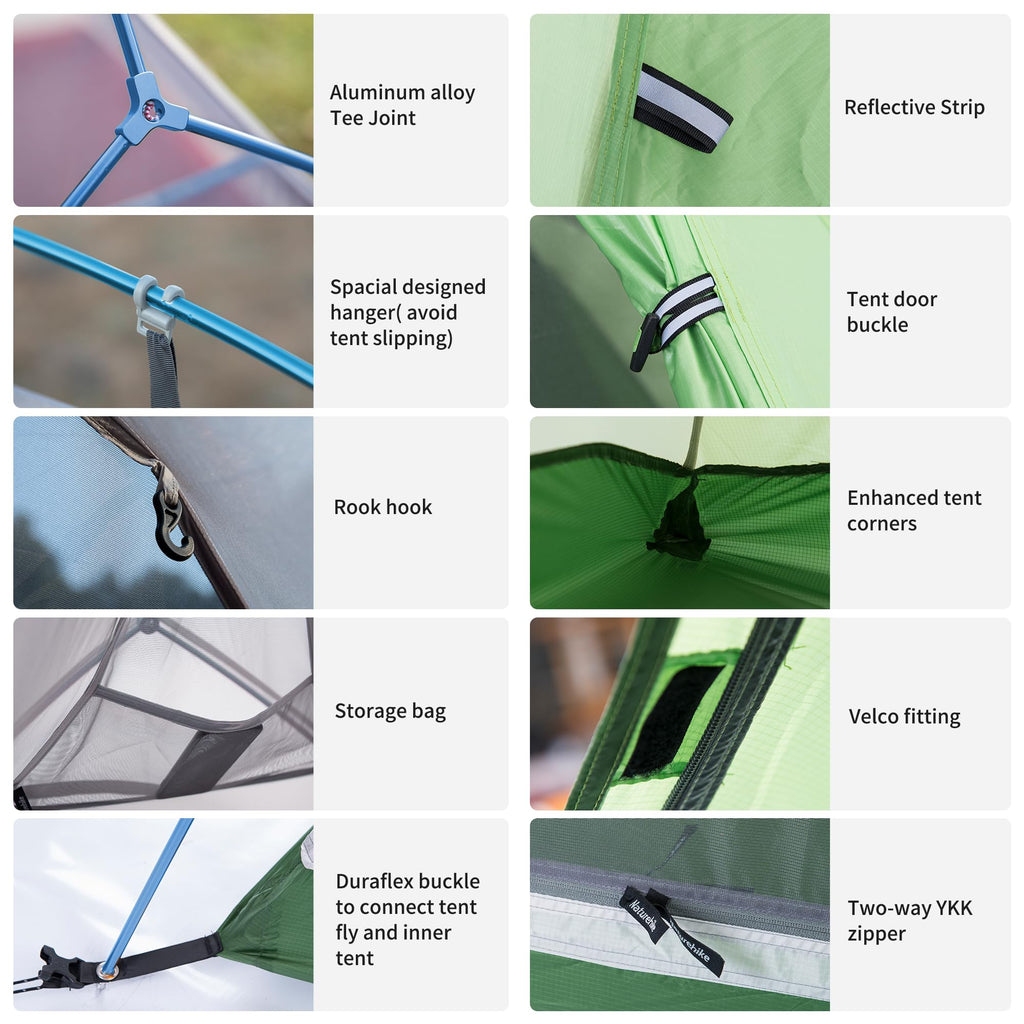 Naturehike Cloud-Up 1 Person Tent Lightweight Backpacking Tent for One Man, Wate, view 7