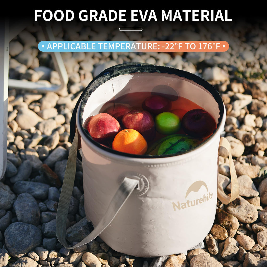 Naturehike 20L Multipurpose Collapsible Bucket, Folding Bucket Wash Basin with L, view 3