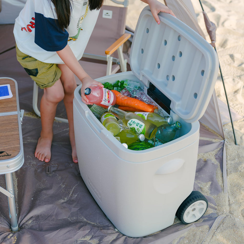 Naturehike 40QT Wheeled Hard Cooler, Insulated Food Safety Ice Chest Box with Te, view 6
