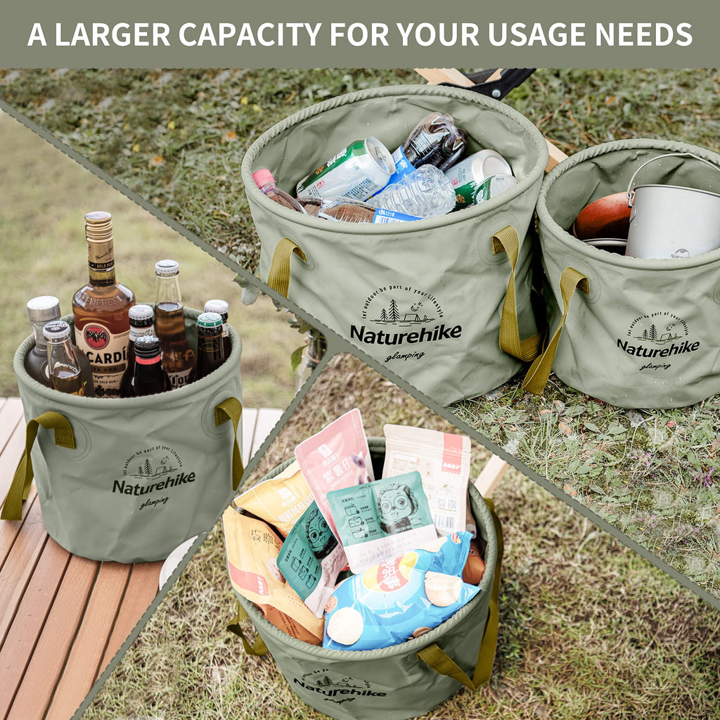 Naturehike Collapsible Bucket, Folding Bucket Wash Basin with Handle, Portable W, view 4
