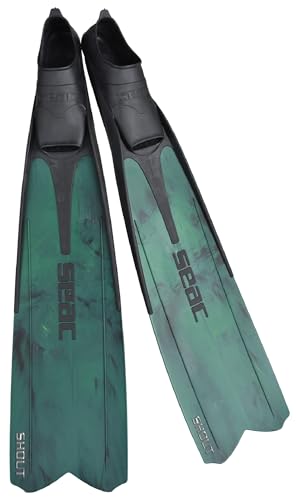 SEAC Shout Adult Long Fins for Scuba Diving, Freediving and Spearfishing, Camo G