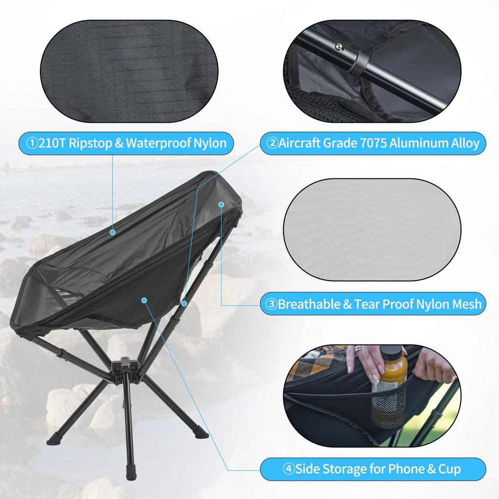 Naturehike Fast-Assembly Camping Chair, Lightweight Aluminum Portable Chair with, view 5