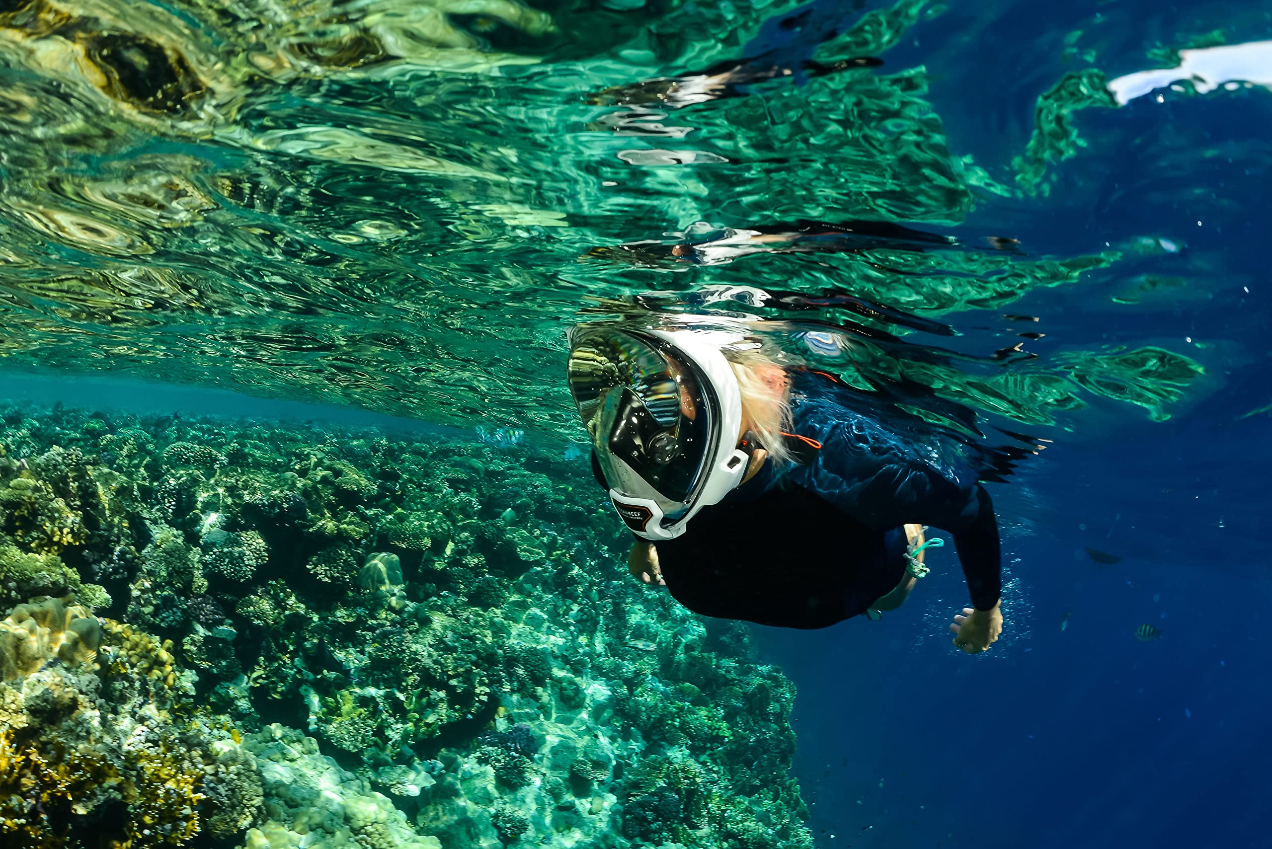 OCEAN REEF - Aria QR+ Quick Release Full Face Snorkel Mask with Snorkel