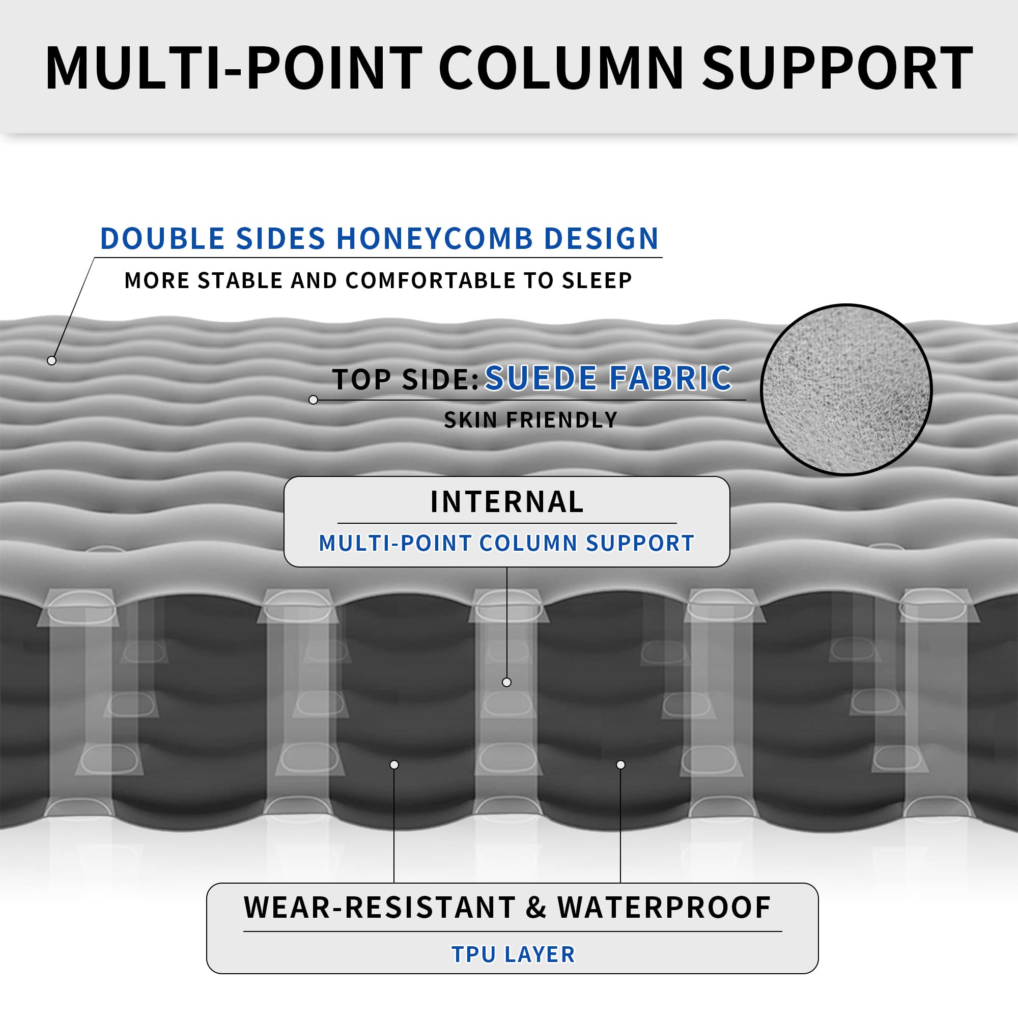 Naturehike CosyWild Air Mattress for 2 Person Camping Cot, Full Size Portable Ai