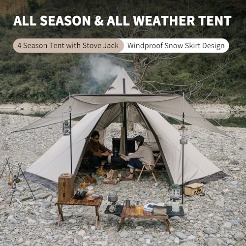 Naturehike Ranch Hot Tent with Stove Jack, Glamping Teepee Tent for 6-8 Person,