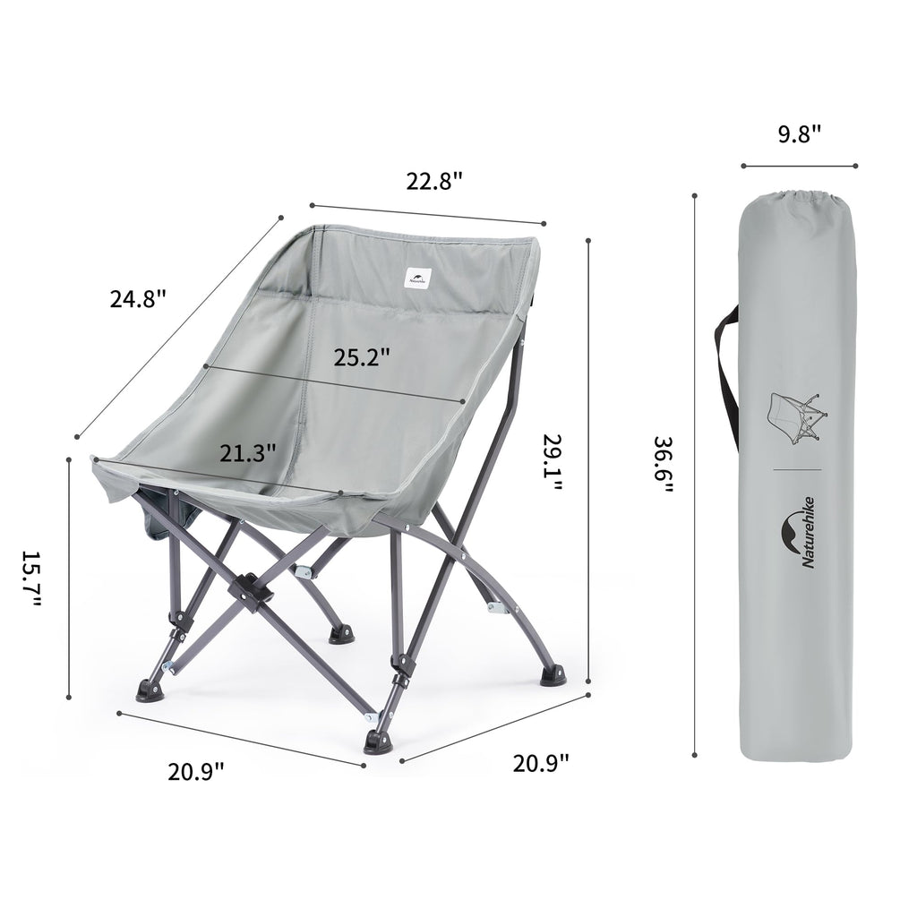 Naturehike Folding Camping Chair, 310lbs Capacity, Oversize Heavy Duty Lawn Chai, view 7