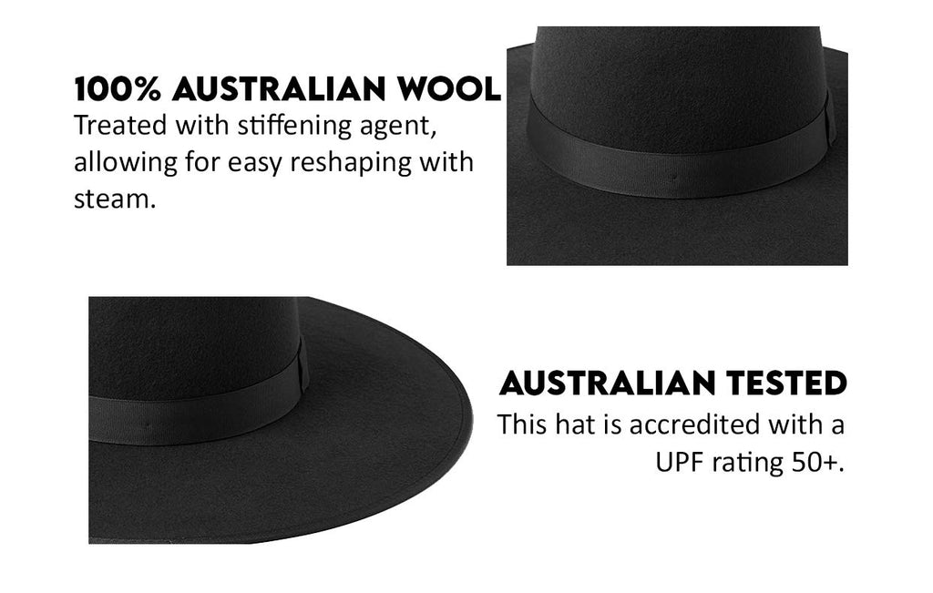 Lack of Color Women's Rancher Fedora Hat (Noir, Small (55 cm)), view 6