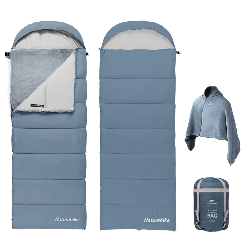 Naturehike 42.8℉ Sleeping Bags with Flannel Blanket, Removable Sleeping Bag Line