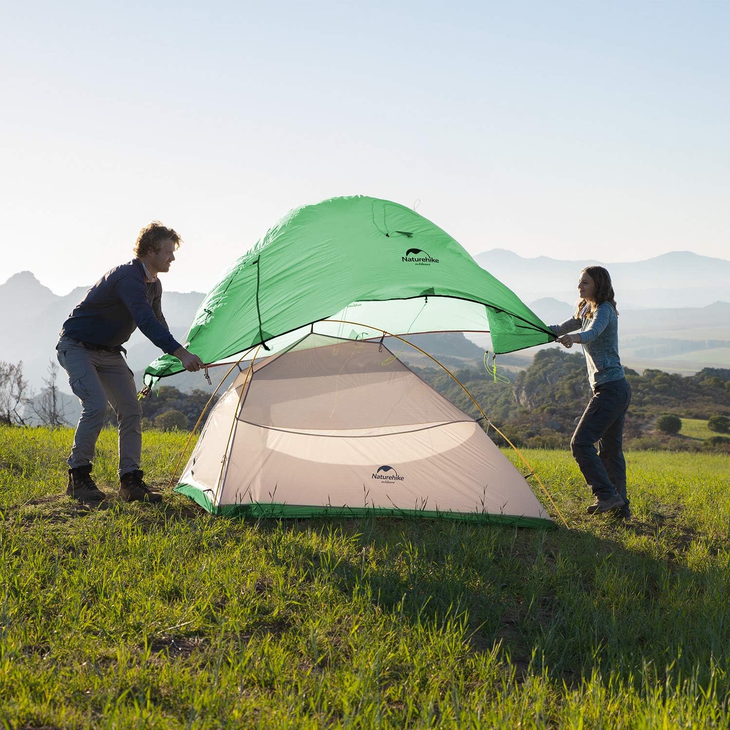 Naturehike Cloud Up Free Standing 2 Person Backpacking Tent Ultralight Nylon Dou