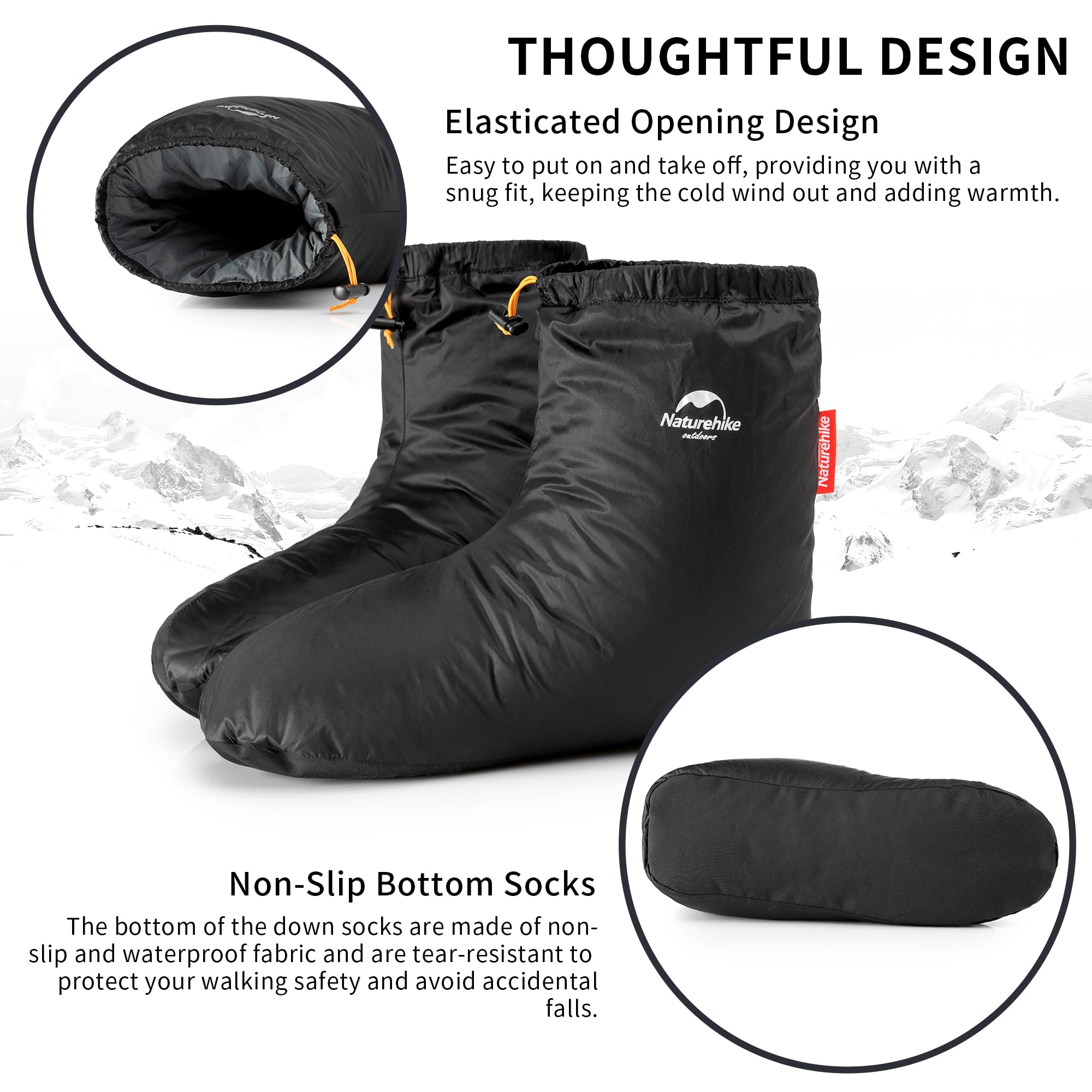 Naturehike Down Booties for Men Women,Camping Foot Warmer,Ultralight Winter Warm
