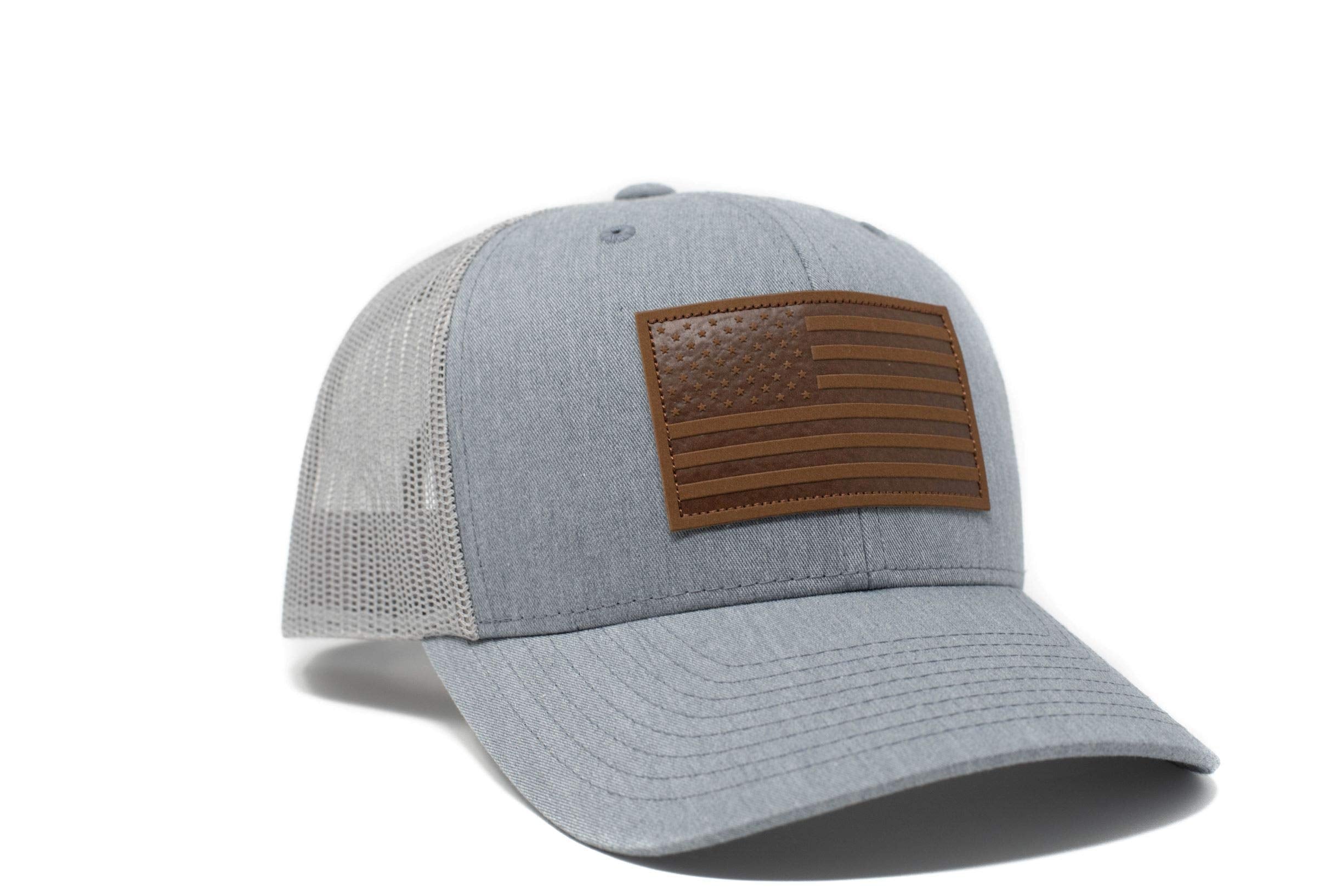 13 STRIPES American Flag Hat – Leather Patch Mesh Back American Flag Snapback Ha