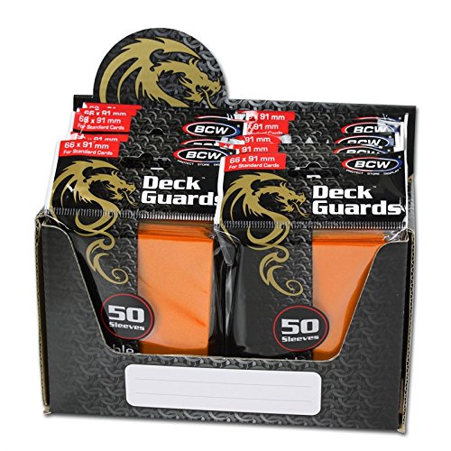 Orange Double Matte Deck Guards Holder with 50 Sleeves