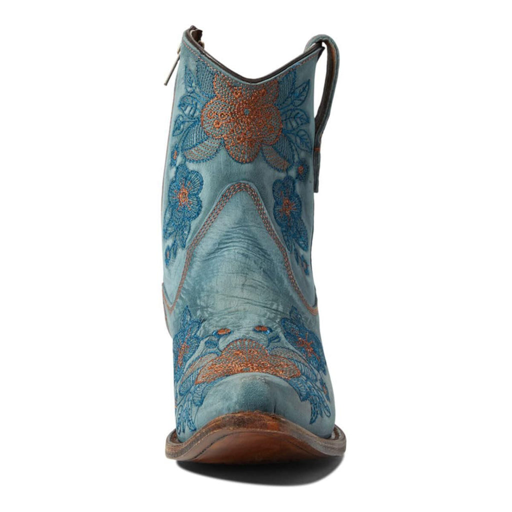 CORRAL LD BLUE JEAN FLOWERED EMBROIDERY ANKLE BOOT, Size: 7, Width: M (L5874-M-7, view 2