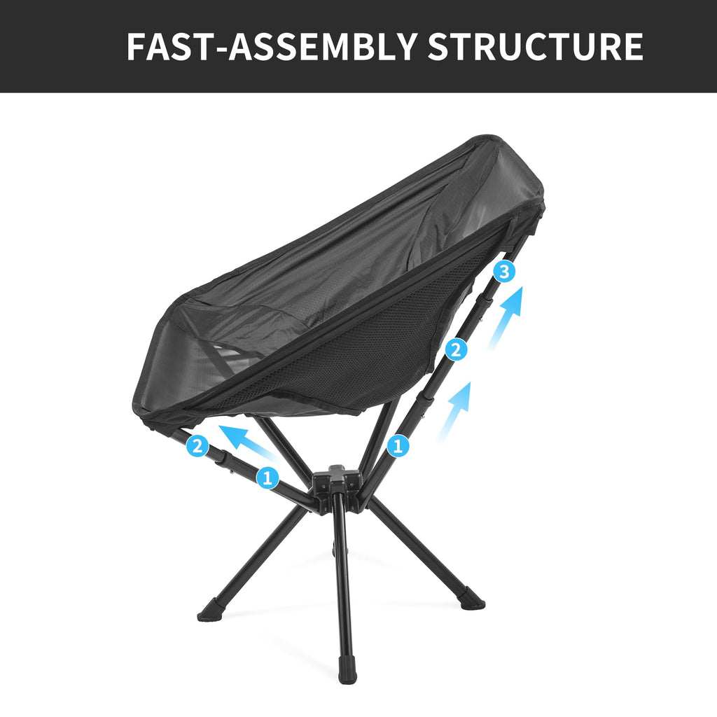 Naturehike Fast-Assembly Camping Chair, Lightweight Aluminum Portable Chair with, view 2