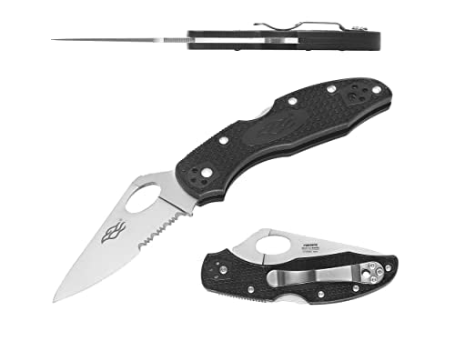 Firebird GANZO F759MS-BK Serrated Blade Pocket Folding Knife 440C