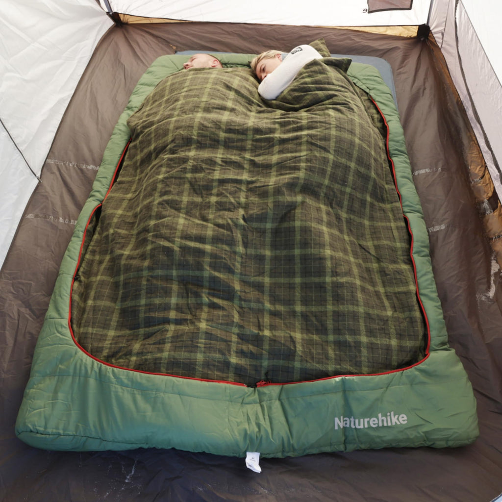 Naturehike 0 Degree Flannel Double Sleeping Bag with Pillows for Couples & Famil, view 8