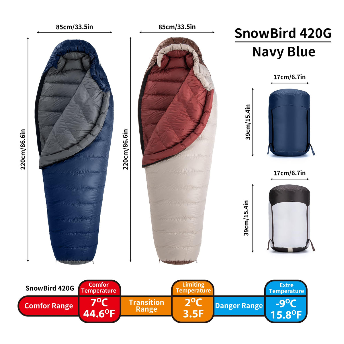 Naturehike 0 Degree Down Mummy Sleeping Bag for 3 Season, Ultralight Sleeping Ba