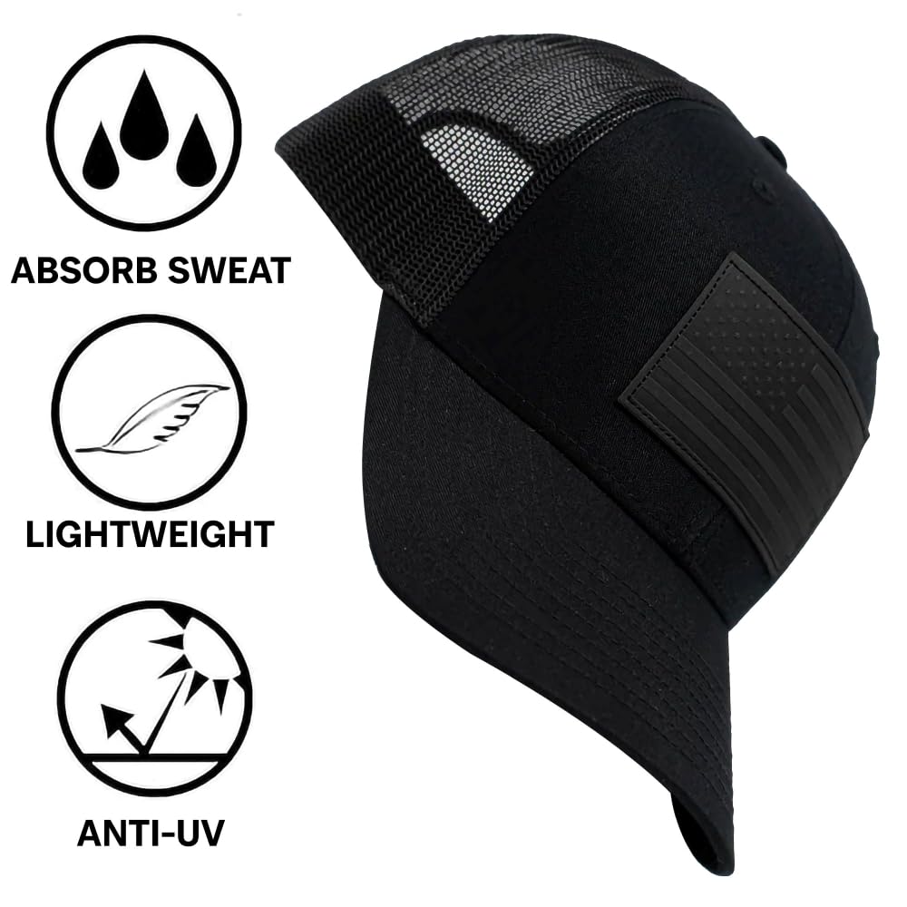 13 STRIPES American Flag Hat – Leather Patch Mesh Back Snapback Hat for Men & Wo, view 3