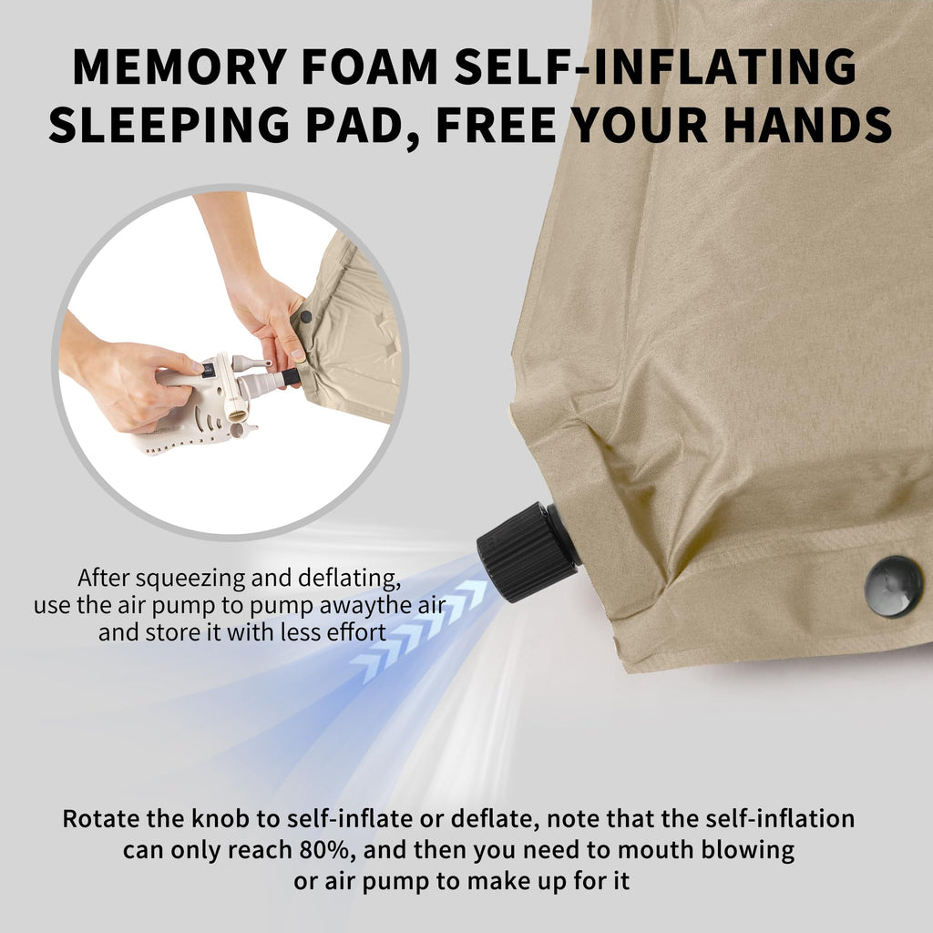 Naturehike 4"/10cm Ultra Thick Foam Self Inflating Sleeping Pad, R9.5 Patchwork, view 8