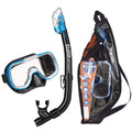 TUSA Sport Youth Mini-Kleio Mask and Dry Snorkel Combo Set, Black/Fishtail Blue,