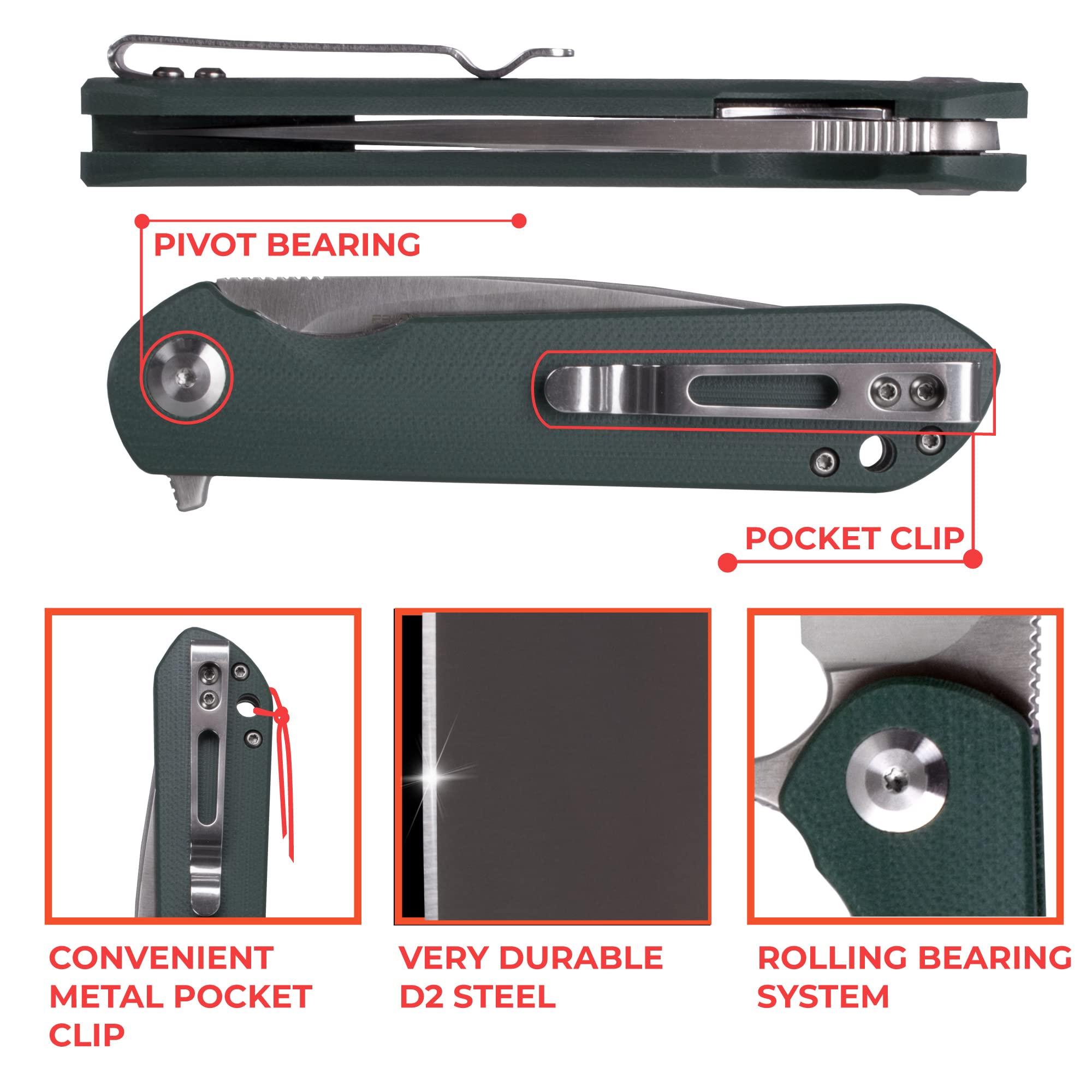 Firebird GANZO FH41S-GB Ball Bearing Pocket Folding Knife